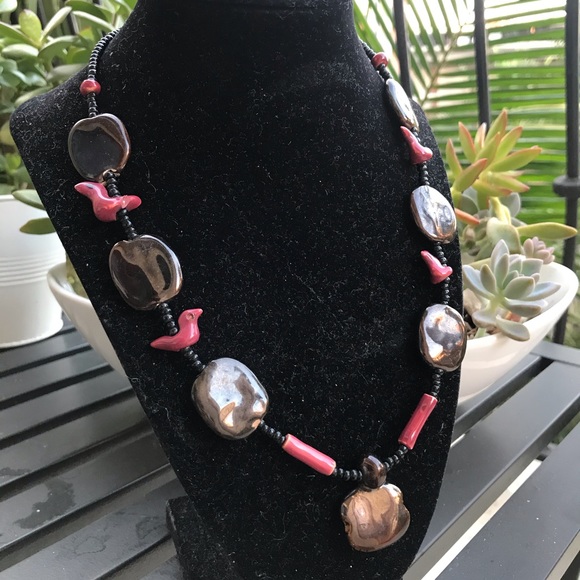 Kenyan Ceramic Bead Necklace - Picture 2 of 9